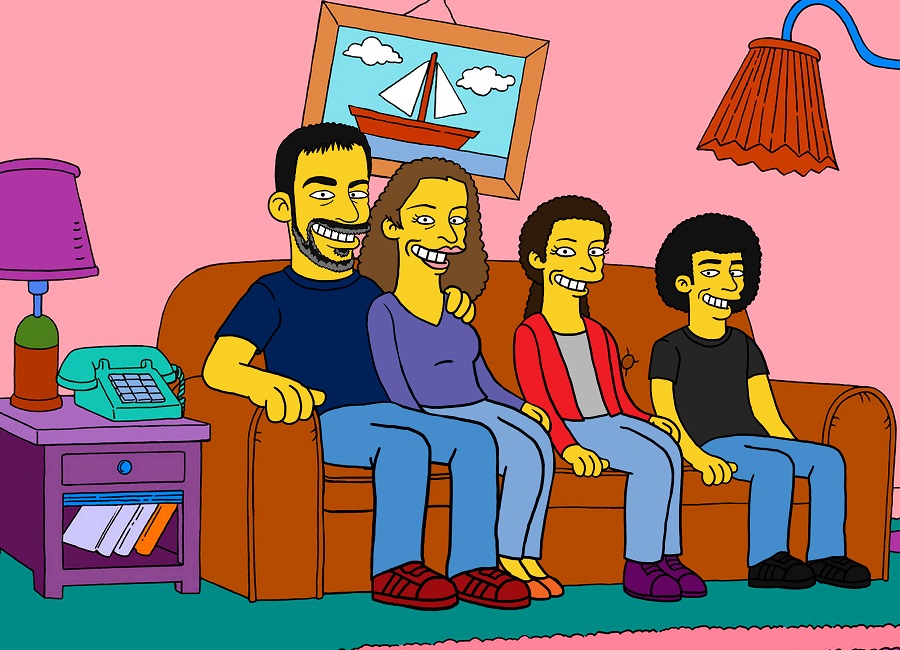 yellowed simpsons cartoon style